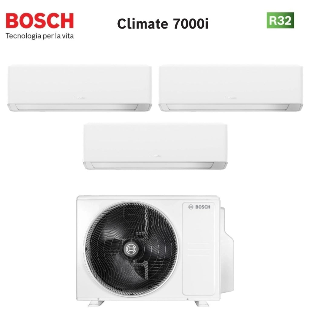 Condizionatore Trial Split Bosch CLIMATE 7000i WHITE 7+12+15 con 5000M 79/3 E R-32 Wi-Fi Integrato