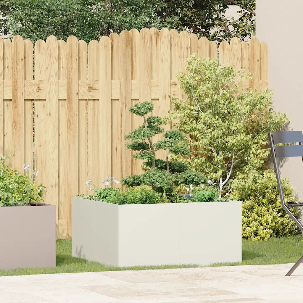 Fioriera Bianca 80x80x40 cm in Acciaio Laminato a Freddo 860739