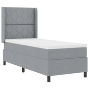 Letto singolo | Letto per adulti | Letto a Sorgente LED Grigio chiaro 80 x 200 cm Tessuto
