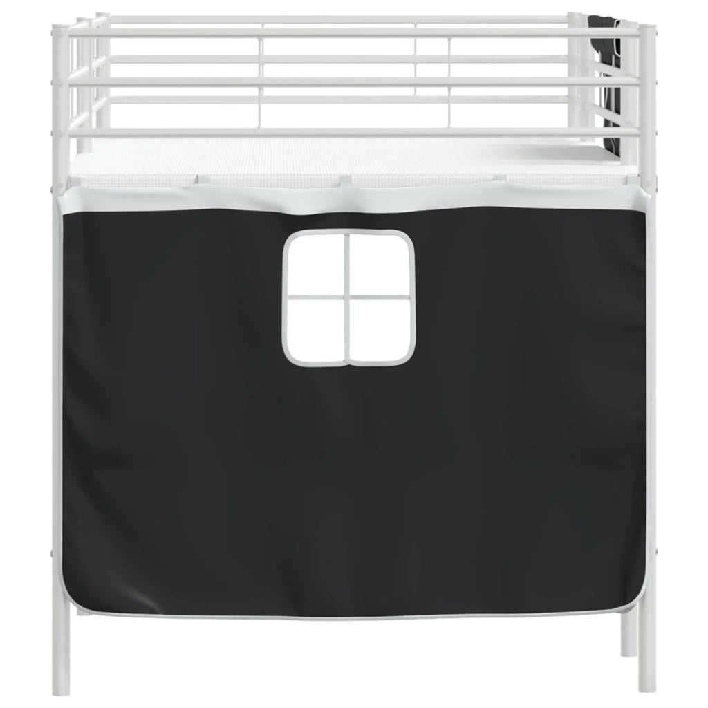 Struttura del Letto Loft per Bambini con Tendine Bianco e Nero