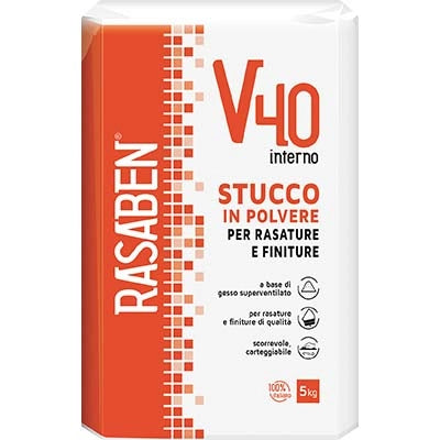 STUCCO POLVERE INTERNO V40 K2 RASABEN - KG  5- 4 pezzi