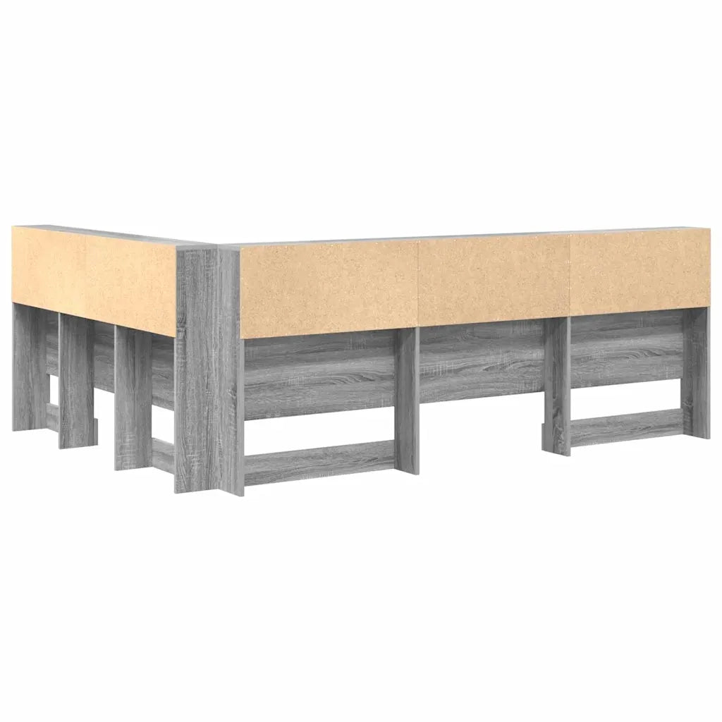 Testata contenitore Grigio Sonoma 135 cm Legno multistrato 3335554