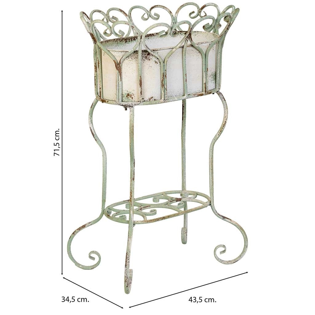 Fioriera in metallo bianco 43,5x34,5x71,5h cm