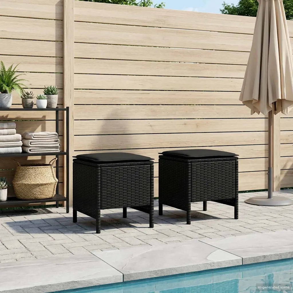 Poggiapiedi da Giardino 2 Pezzo Nero 38 x 38 x 45 cm 42025383