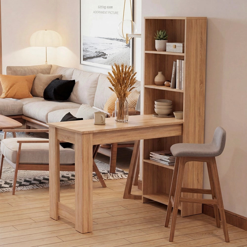Scrivania Compatta Mojo02 con Libreria Integrata Colore Rovere