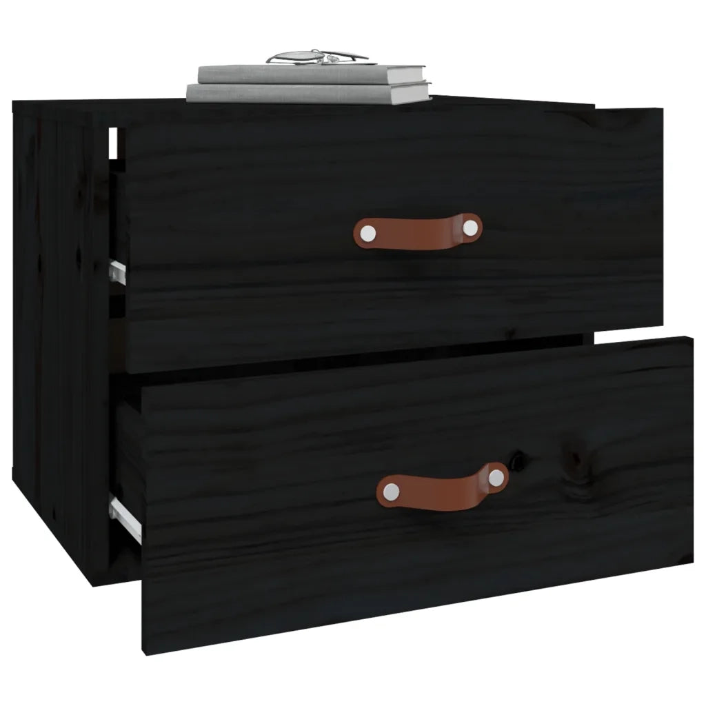 Comodino a Muro Nero 50x36x40 cm 820984
