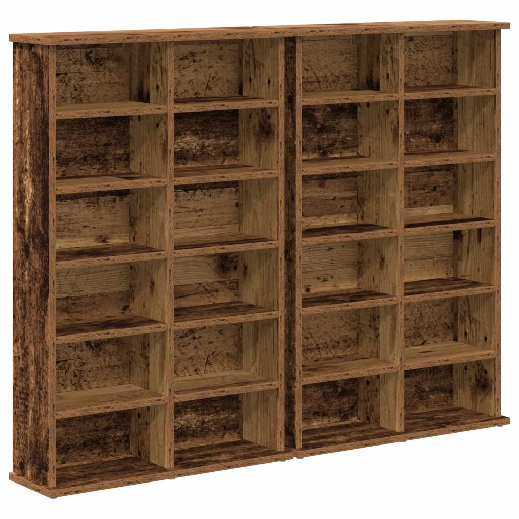 Mobile per CD 2 pz Legno antico 60 x 17 x 92 cm 8012743