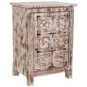 Tavolino artigianale in legno bianco 52x40x74h cm