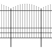 Recinzione da Giardino con Punta a Lancia in Acciaio 359x200 cm Nero 277749