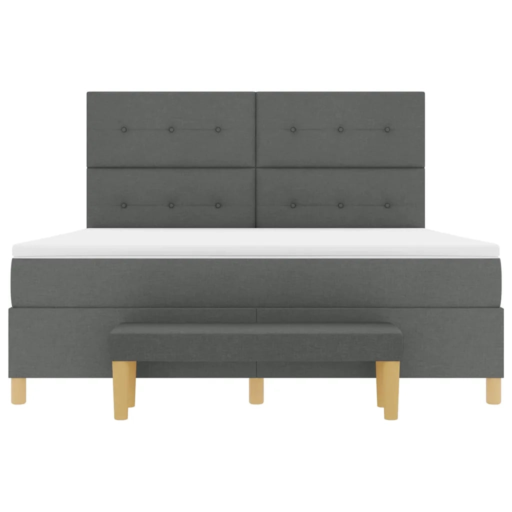 Letto a molle con testiera Grigio scuro 200 x 180 cm Tessuto 3344318