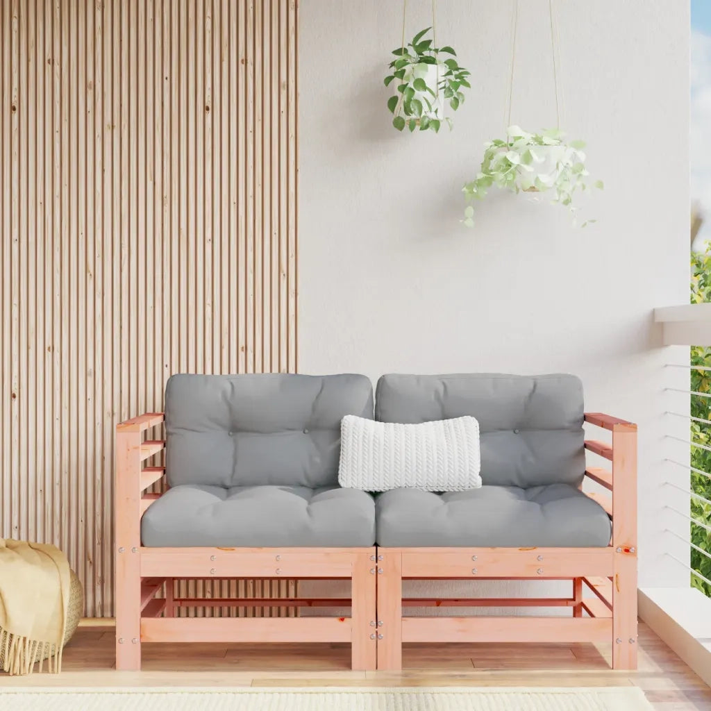 Divano componibile-Divani Angolari con Cuscini 2 pz in Legno Massello di Douglas 777444
