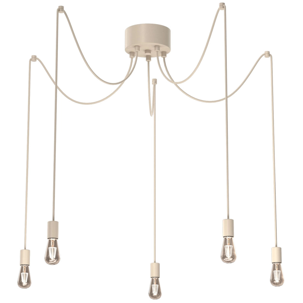 Lampada sospesa a ragnatela Spindel 5xE27 beige Luminex
