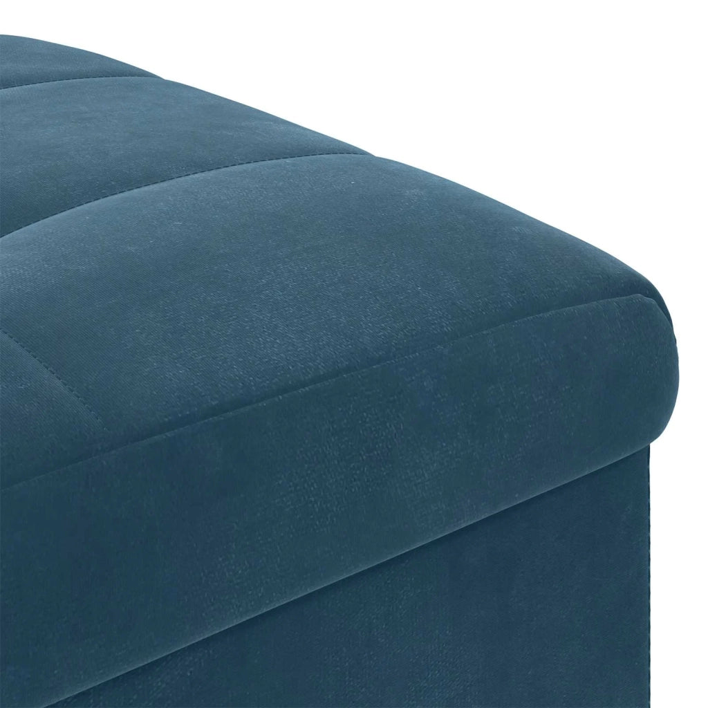 Pouf contenitore con cuscino Blu 40 x 40 x 45 cm Velluto 876809