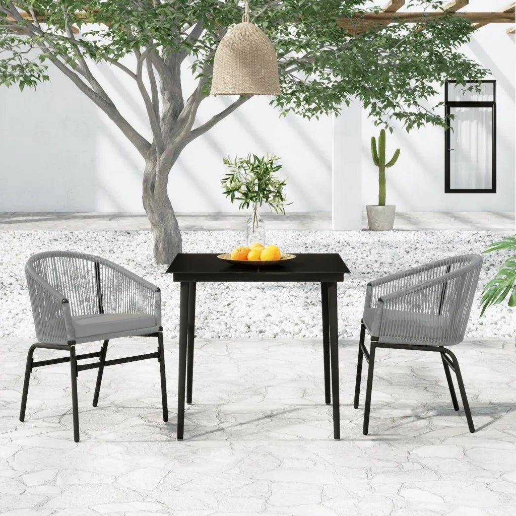 Set Mobili da Pranzo per Giardino 3 pz Antracite cod mxl 41216