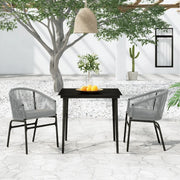 Set Mobili da Pranzo per Giardino 3 pz Antracite cod mxl 41216