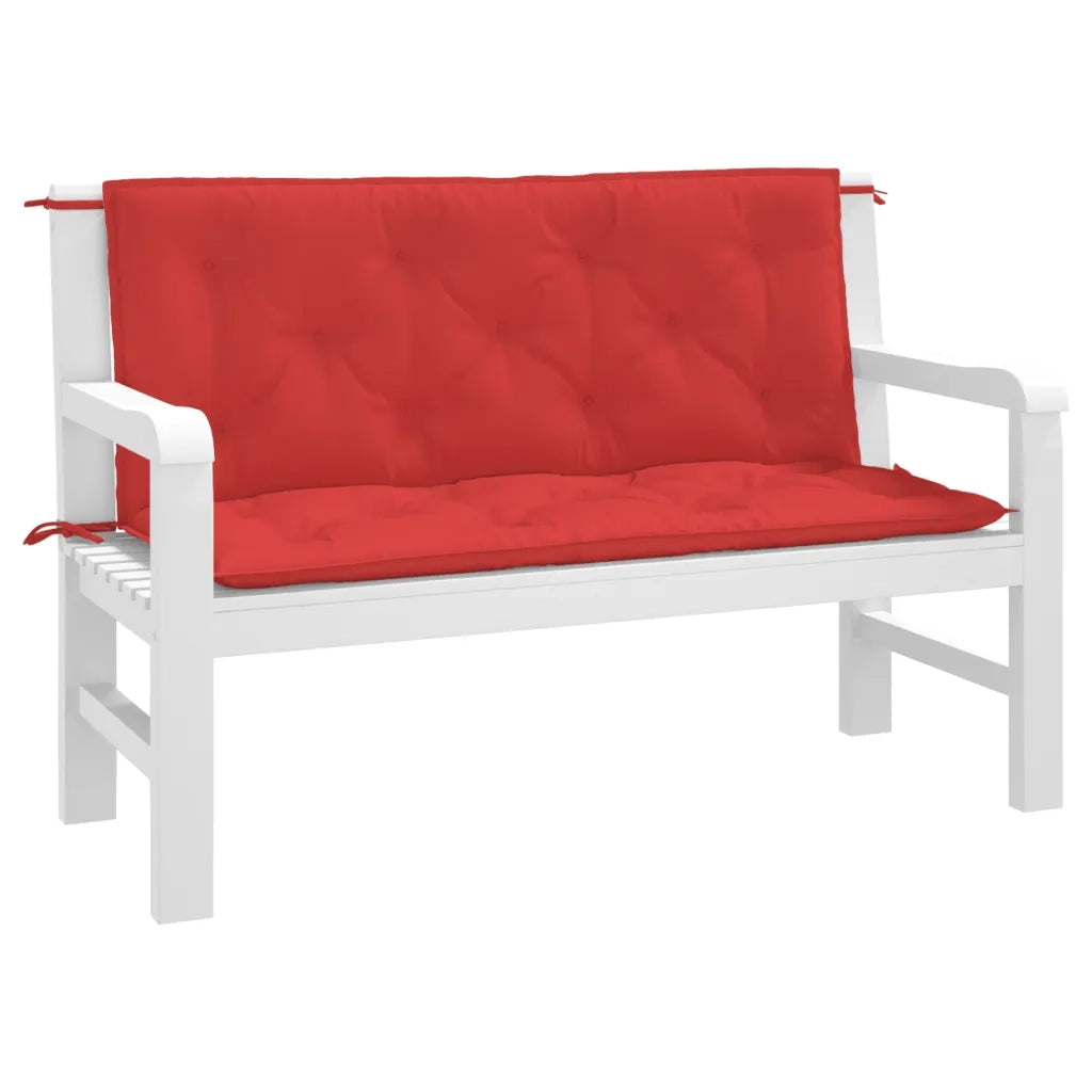 Cuscini per Panca 2 pz-Set di 2 Cuscini per panchina Rossi 120x50x7 cm in Tessuto Oxford