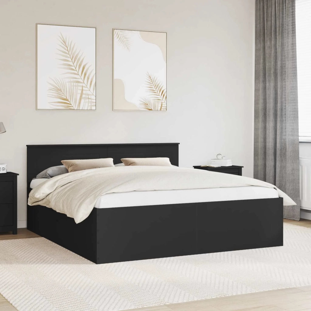 Struttura del letto Nero 200 x 200 cm Legno multistrato