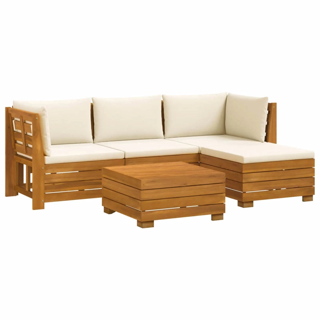 Set di divani da esterno con cuscino 5 Pezzo Marrone 3403082