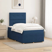 Letto box spring con materasso Blu 120 x 200 cm Tessuto 3454374
