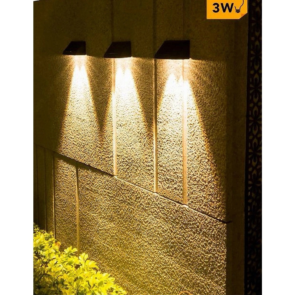 Trade Shop - Applique Led Con Pannello Solare A Parete 3 W Ip65 Luce 3000k 6500k Nero Yh0615 -