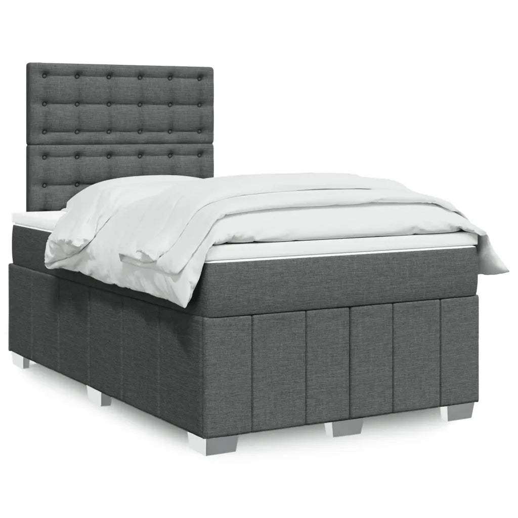 Giroletto a Molle con Materasso Grigio Scuro 120x190cm Tessuto