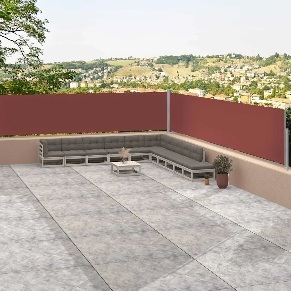 Tenda Laterale Retrattile Marrone 117x1200 cm 318057