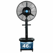 Ventilatore Nebulizzatore Raffrescatore 75 cm con Tanica 46L, 3 Velocità, Altezza 180 cm, 280W 220V, Raffrescatore ad Acqua per Esterni, Eventi, Ristoranti, Bar e Giardini