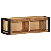 Pratico mobile porta TV da parete con contenitore 80 x 30 x 25 cm in legno massello di mango grezzo 02_0057661