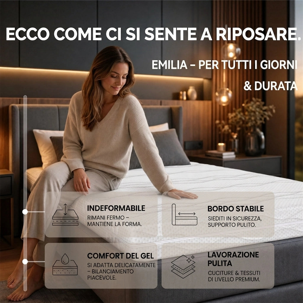 Materasso singolo 90x200 a molle insacchettate; ergonomico 7 zone; schiuma e molle; bianco e grigio