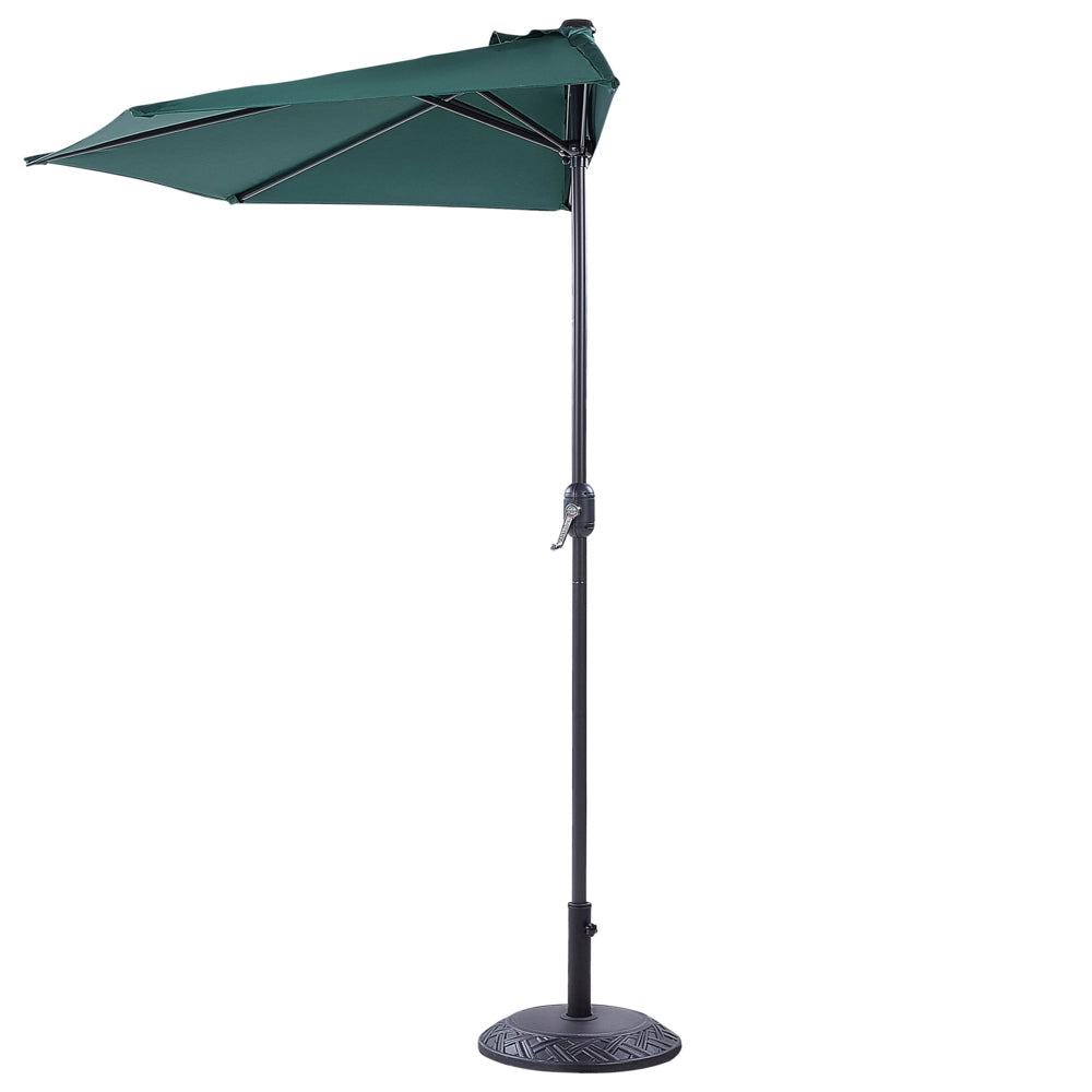 Ombrellone semicircolare da giardino Parasole in poliestere verde acciaio 2,7 m Ombrellone da balcone moderno