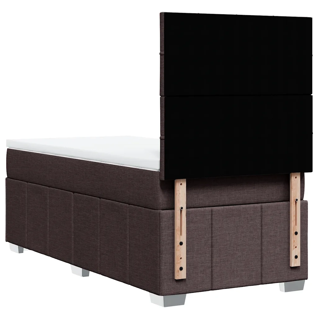 Giroletto a Molle con Materasso Marrone Scuro 90x200 cm Tessuto 3291554