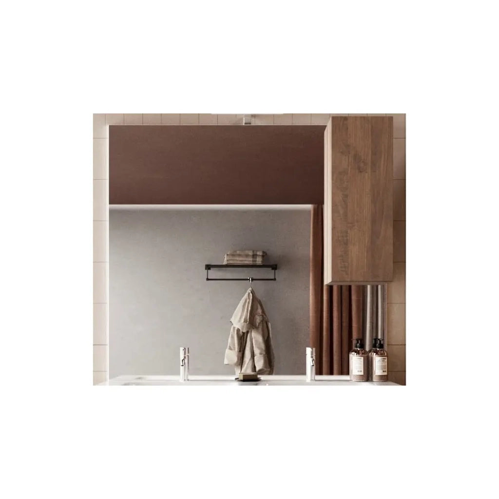 Specchio FRASSI – Design in rovere chiaro con vano portaoggetti – L120 x H110 x P18 cm