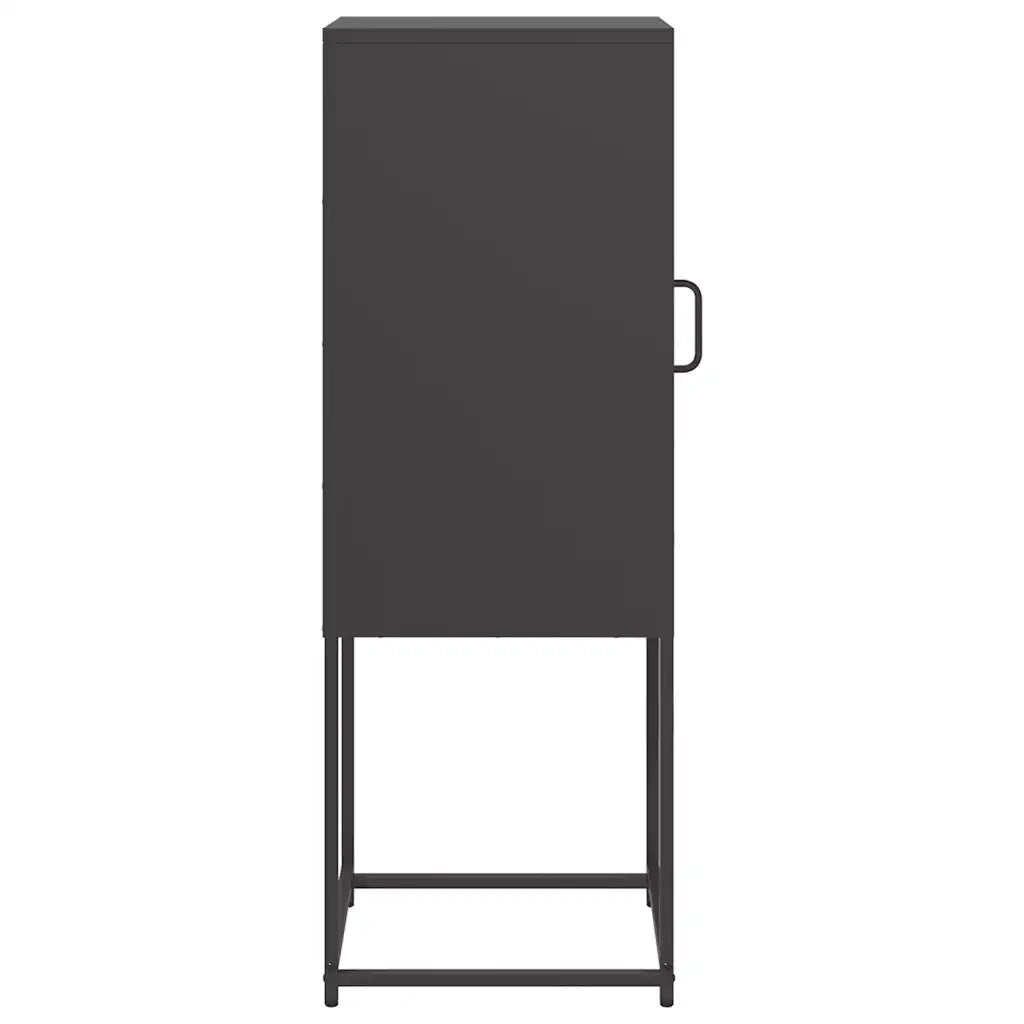 vidaXL Credenza Nera 36x39x107 cm in Acciaio Laminato a Freddo