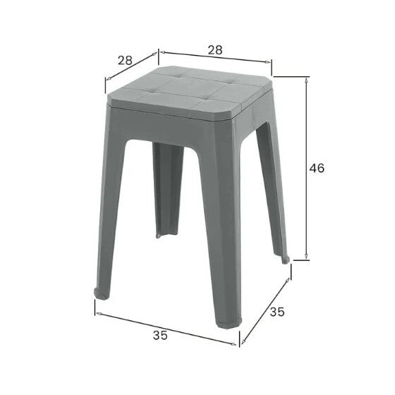 SGABELLO IN POLIPROPILENE 28X28XH46CM GRIGIO.