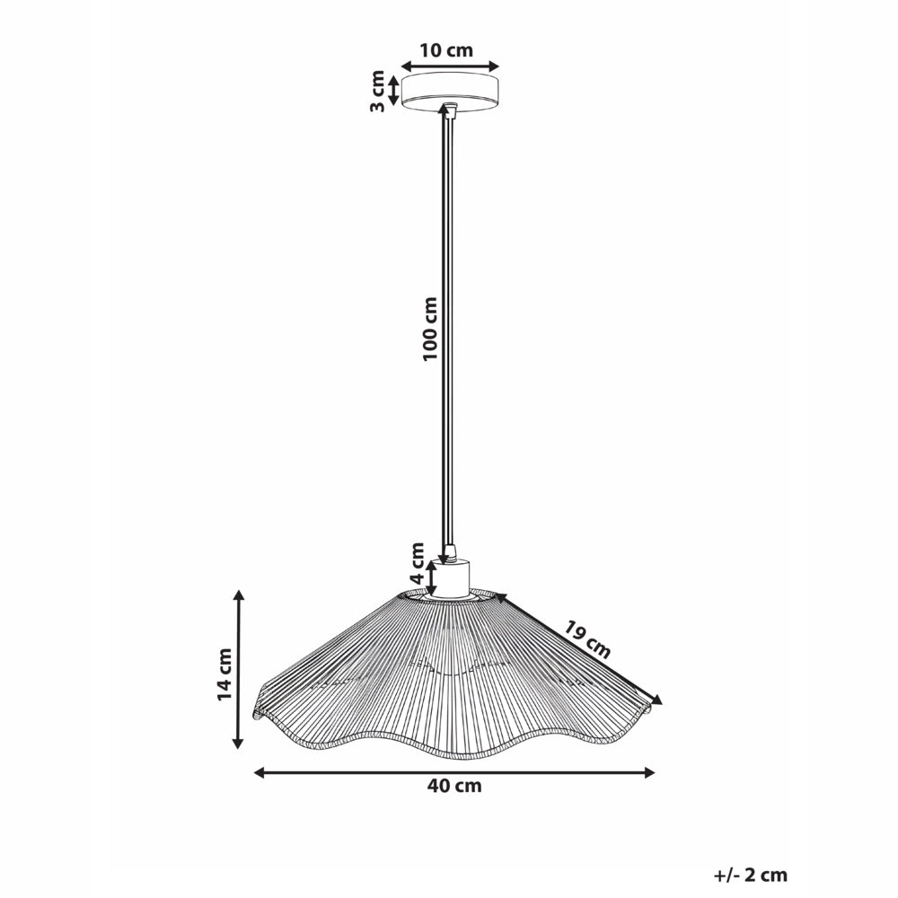 Lampada a sospensione con paralume in carta naturale fatta a mano e base in metallo, stile rustico boho