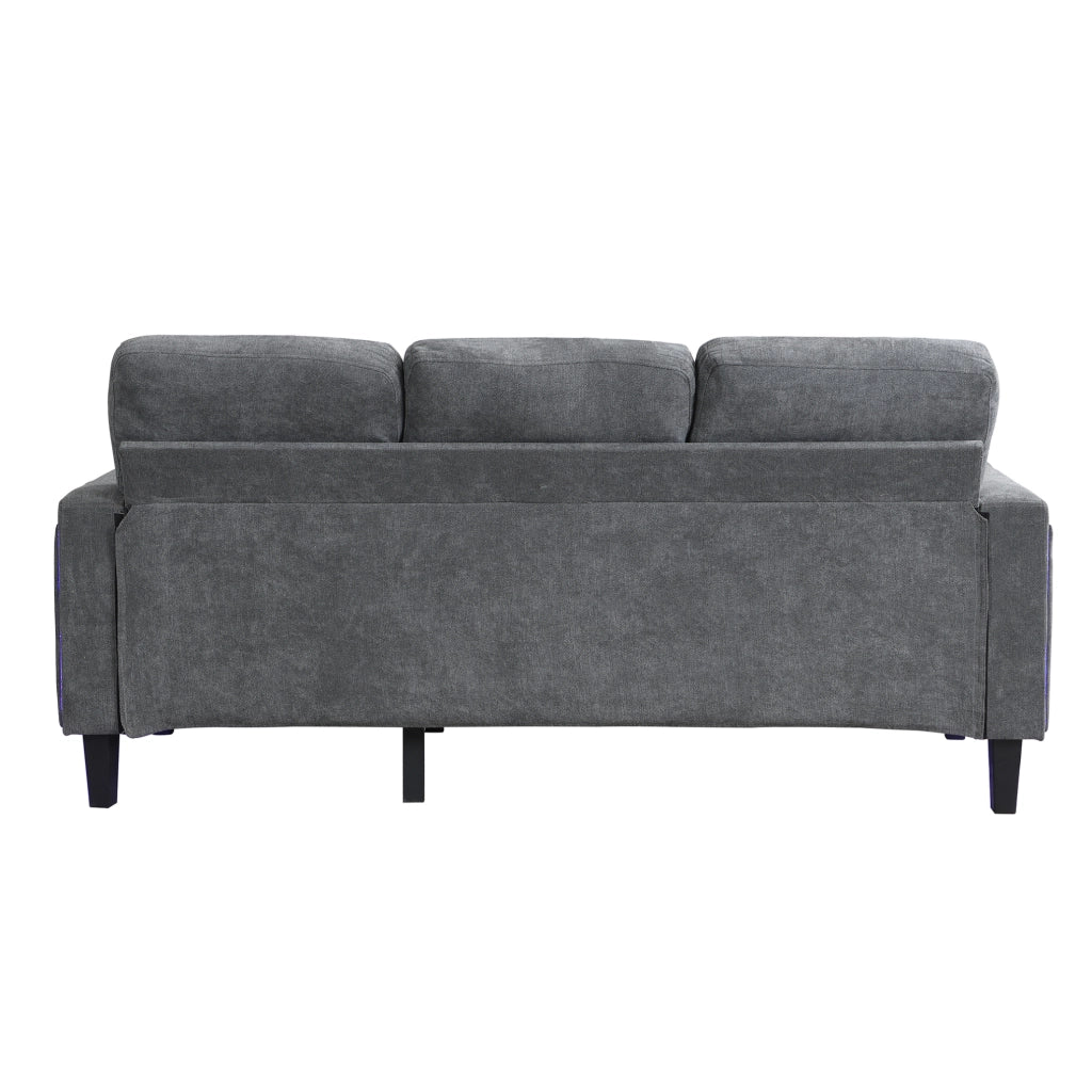 Divano letto modulare a L con pouf XXL, LED e USB