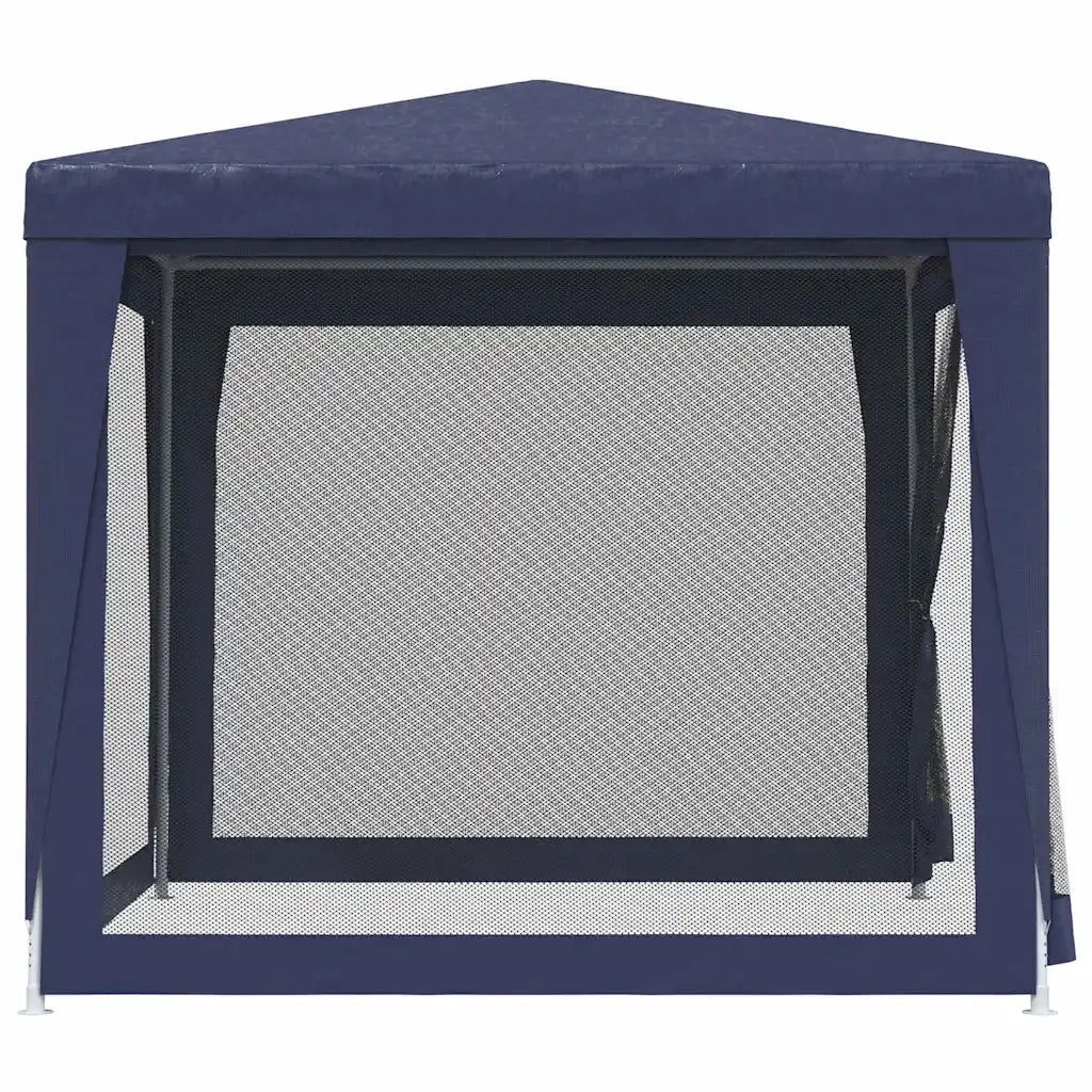 Tenda per Feste con 4 Pareti Laterali in Rete Blu 2,5x2,5m HDPE