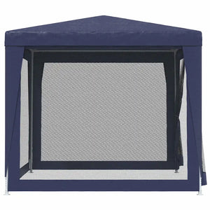 Tenda per Feste con 4 Pareti Laterali in Rete Blu 2,5x2,5m HDPE