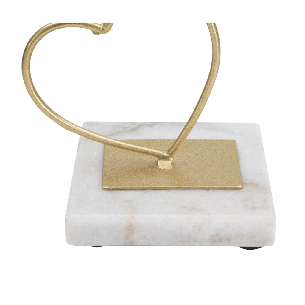 Portacandela VKH345, Oro, Marmo, 14,5x10x32,5 cm