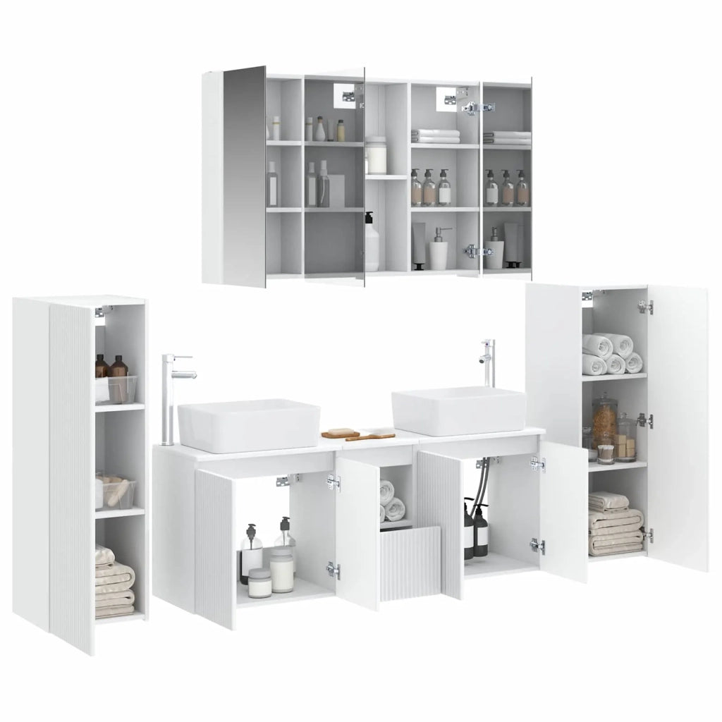 Set di mobili per il bagno 6 pcs Bianco 3407167