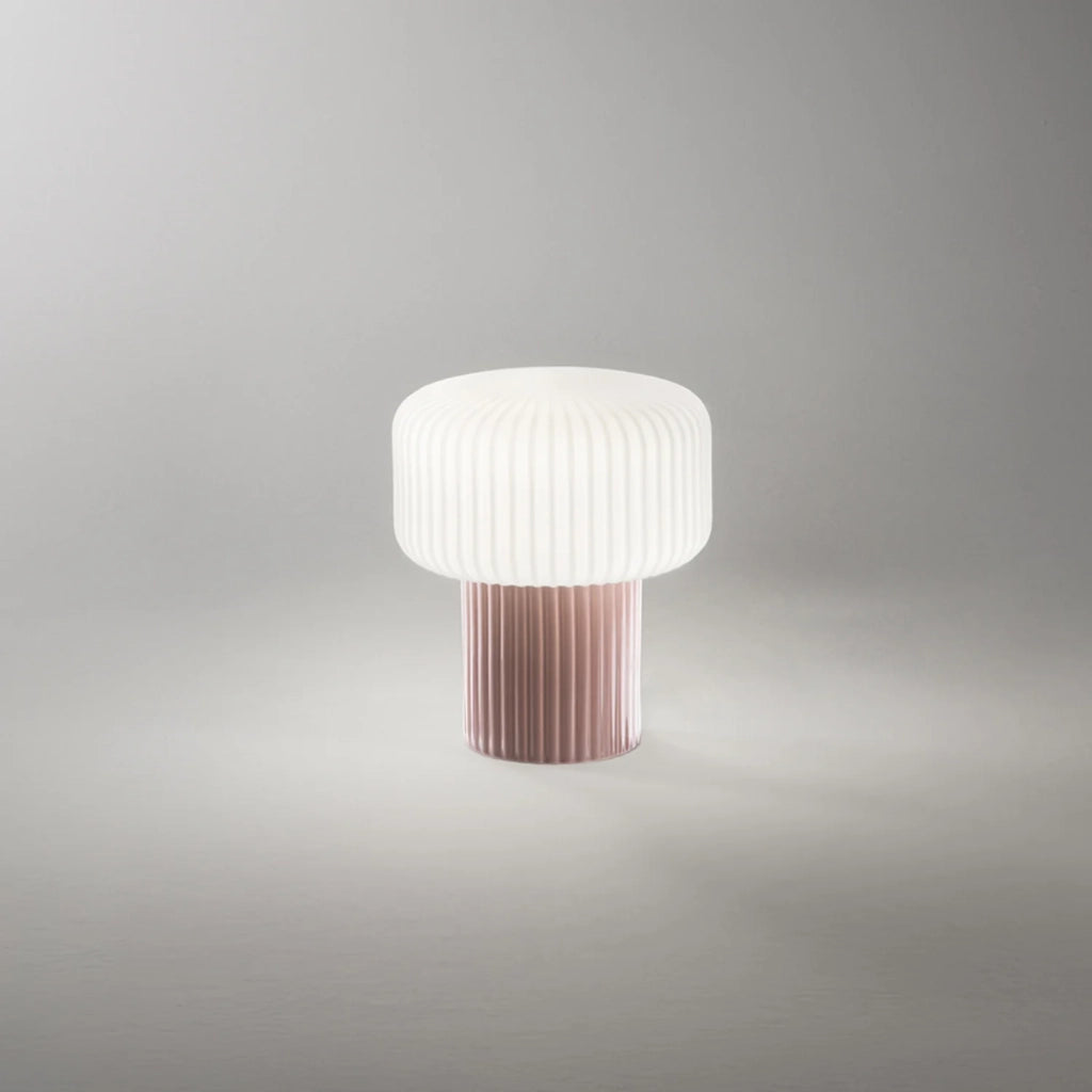 Lumetto Moderno Otty Ceramica Tortora Vetro 1 Luce G9 Ip20
