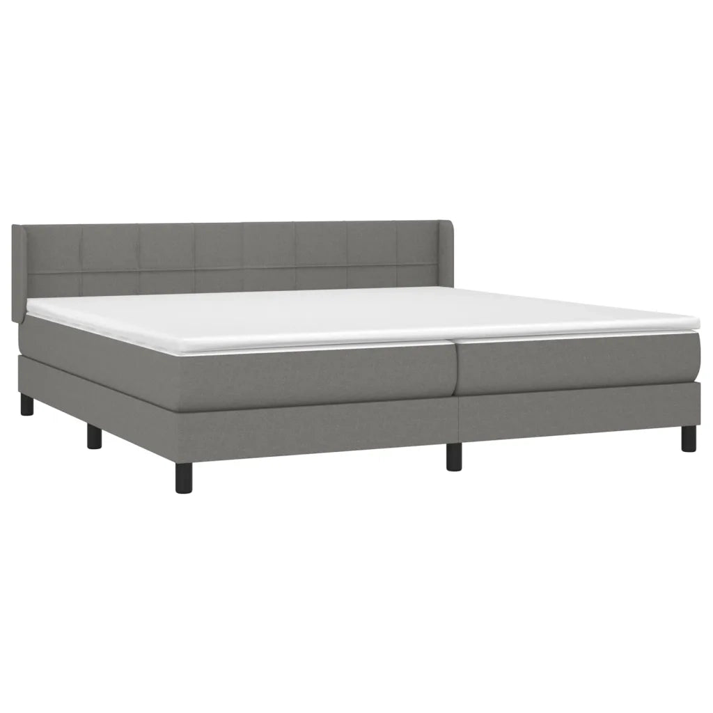 Giroletto a Molle con Materasso Grigio Scuro 200x200 cm Tessuto 3129738