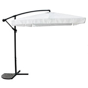 Trade Shop - Ombrellone Laterale Da Giardino Protezione Sole 2x3mt Impermeabile Bianco Con Base 223213 -