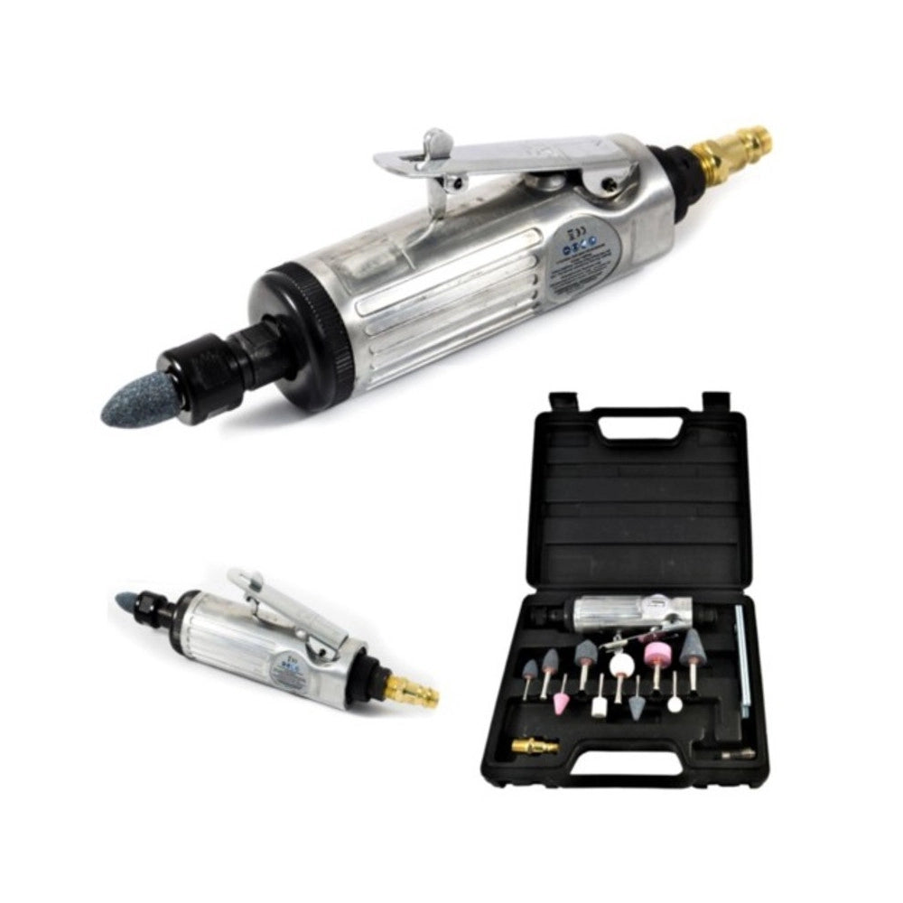 Trade Shop - Mini Trapano Drimmel Smerigliatrice Fresatrice Ad Aria Compressa Valigetta 15 Pz -