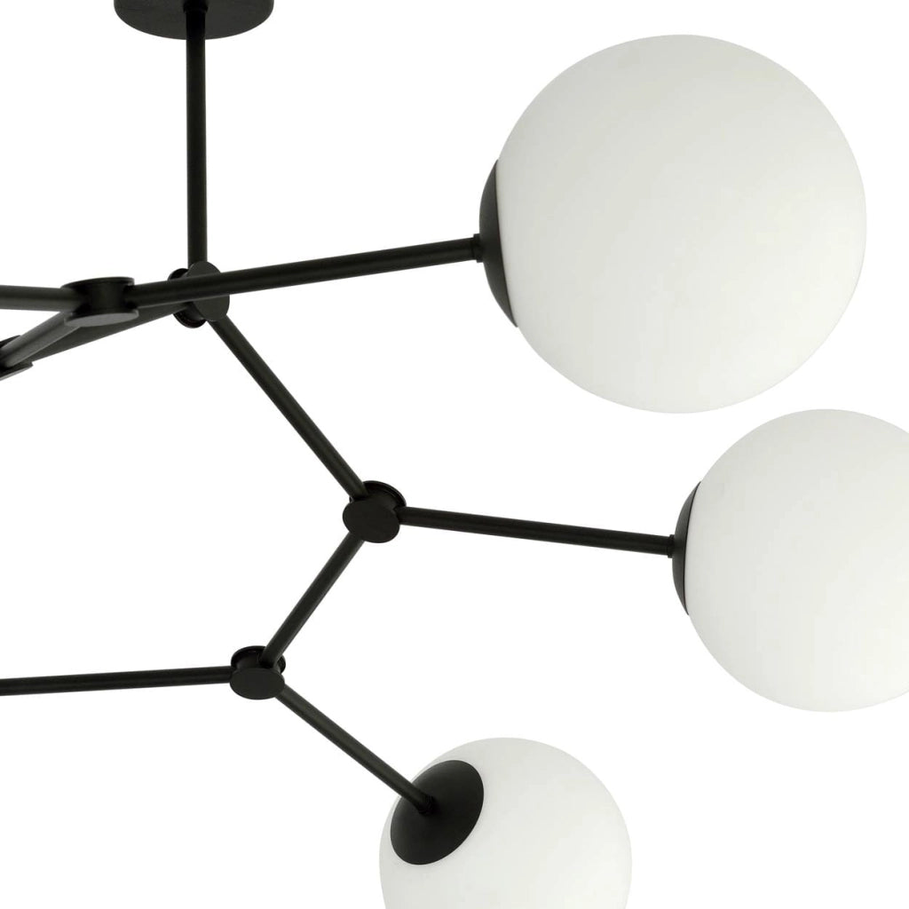 Lampadario Emibig Space 6xE14 nero/opalino dimmerabile