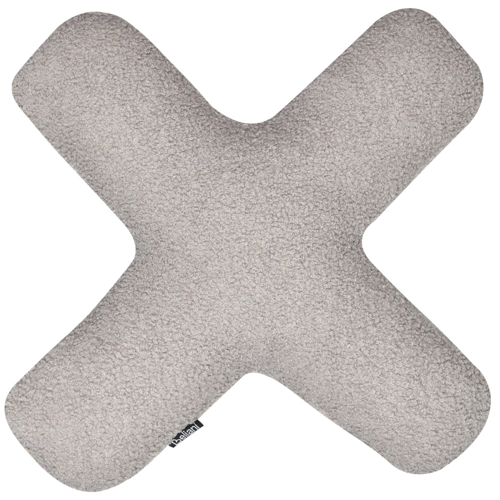 Set di 2 cuscini in tessuto decorazione tessile grigio chiaro a forma delle lettere XO divano soggiorno camera da letto
