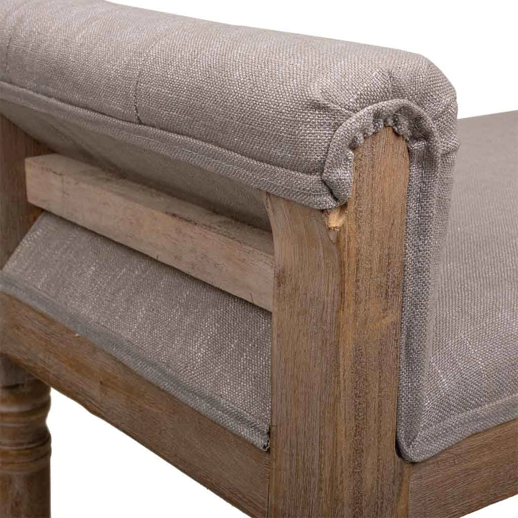 Panca in legno imbottita marrone 108x41x46/59
