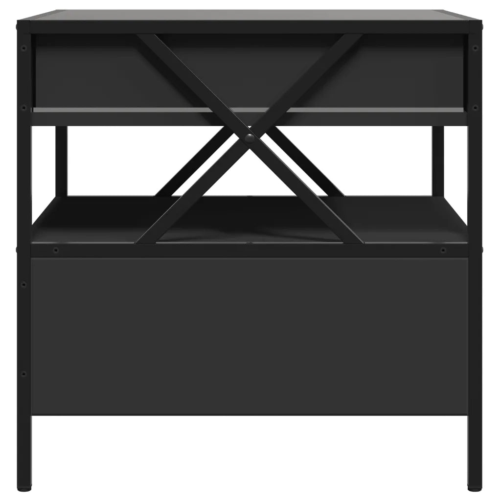 Tavolino da Salotto con LED Infinity Nero 50x50x51 cm