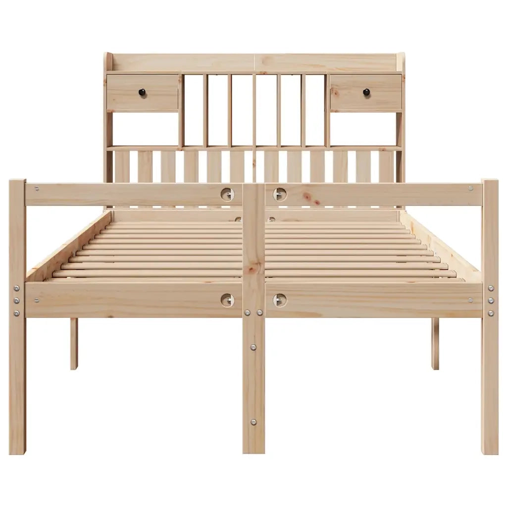 Letto Libreria senza Materasso 135x190 cm in Legno di Pino 3322045