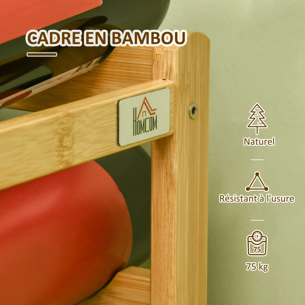 Portabottiglie in bamb¨´ 4 ripiani 16 bottiglie ¨C Xylo ¨C legno naturale 43x23,5x38 cm